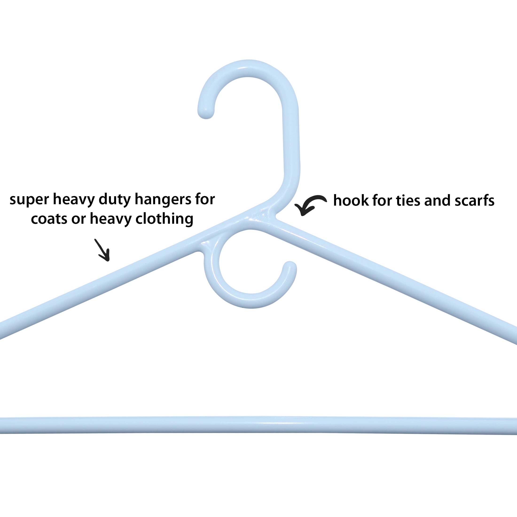 Mainstays Super Heavy Weight Hanger for Any Clothing Type, White 24 Count, Great for All Ages