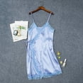 thumbnail image 4 of LIZUOJUN Under $ 5 Women Nightgowns Lace Chemise Plus Size Cute Sleepwear Cami Nightie Sleeveless Satin Wide Strap Silk Sleep Shirt Silky Loose Sleepwear V Neck Light blue,M, 4 of 8