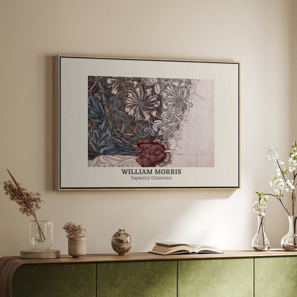 Vintage Abstract Print-XLI Framed in Natural Wood Wood Gallery Wrapped Canvas 25 in. x 37 in.