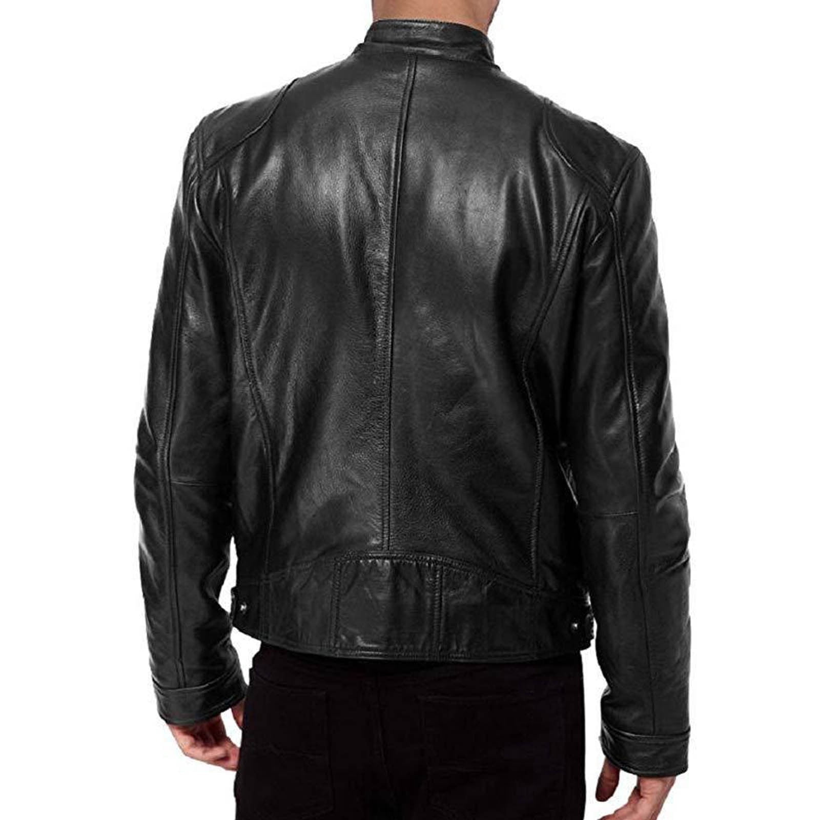 Aimik Mens Plus Size Leather Jacket Fall and Winter Men Jacket Vintage Coat