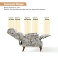thumbnail image 3 of Manual Recliner Set of 2 Wingback Roll Arm Nailhead Wood Leg Bedroom Navy pattern, 3 of 7