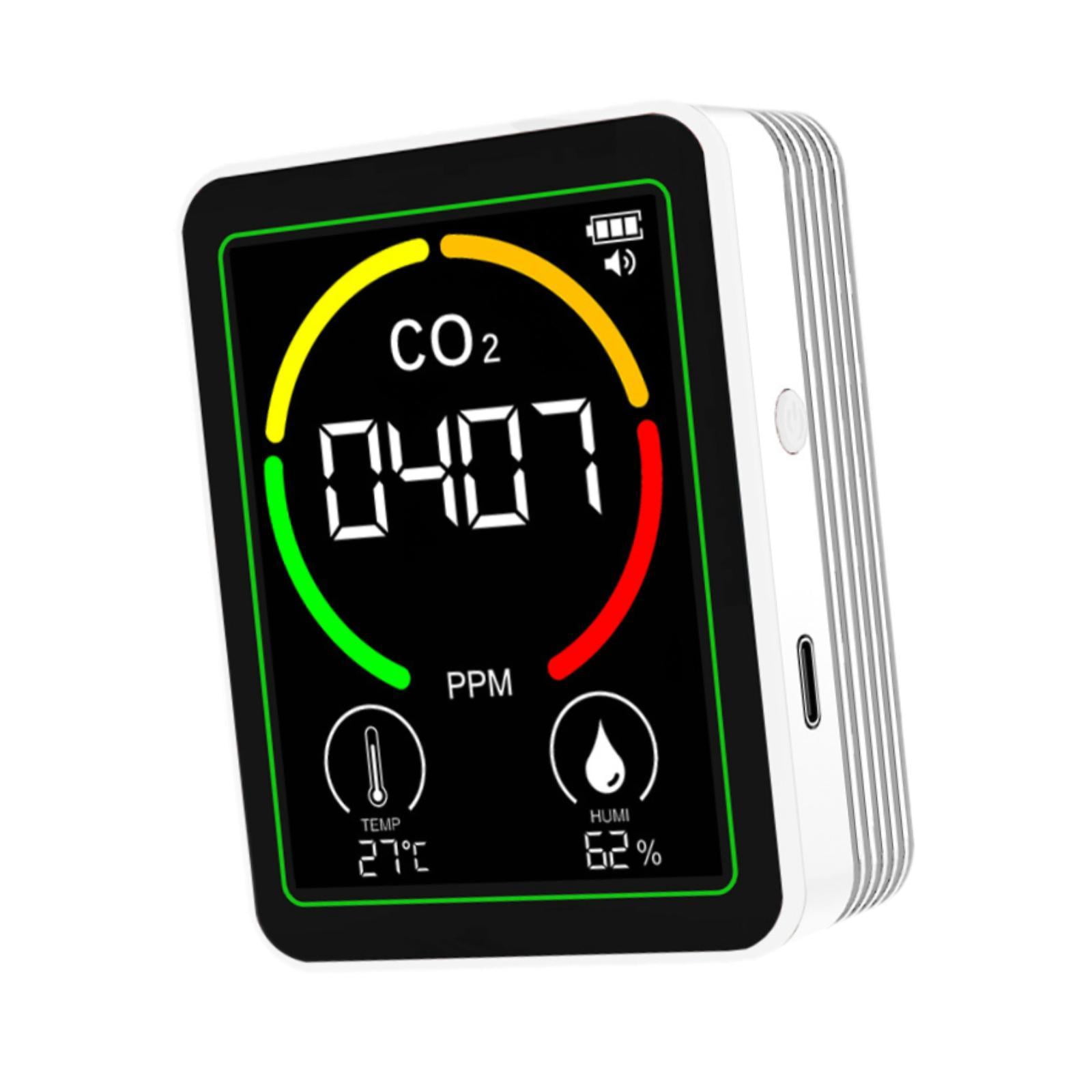 Miulika Air Quality Detector, Humidity Meter, Multifunctional Digital Air Analyzer, Real-time Display for Warehouse, Hotel, Kitchen, Garden white