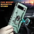 thumbnail image 4 of Nalacover Rugged Case for Google Pixel 8 with Rotated Ring Holder Kickstand Magnetic Car Mount Case, Heavy Duty Hybrid PC + TPU Military Grade Shockproof Non-Slip Cover, Darkgreen, 4 of 9