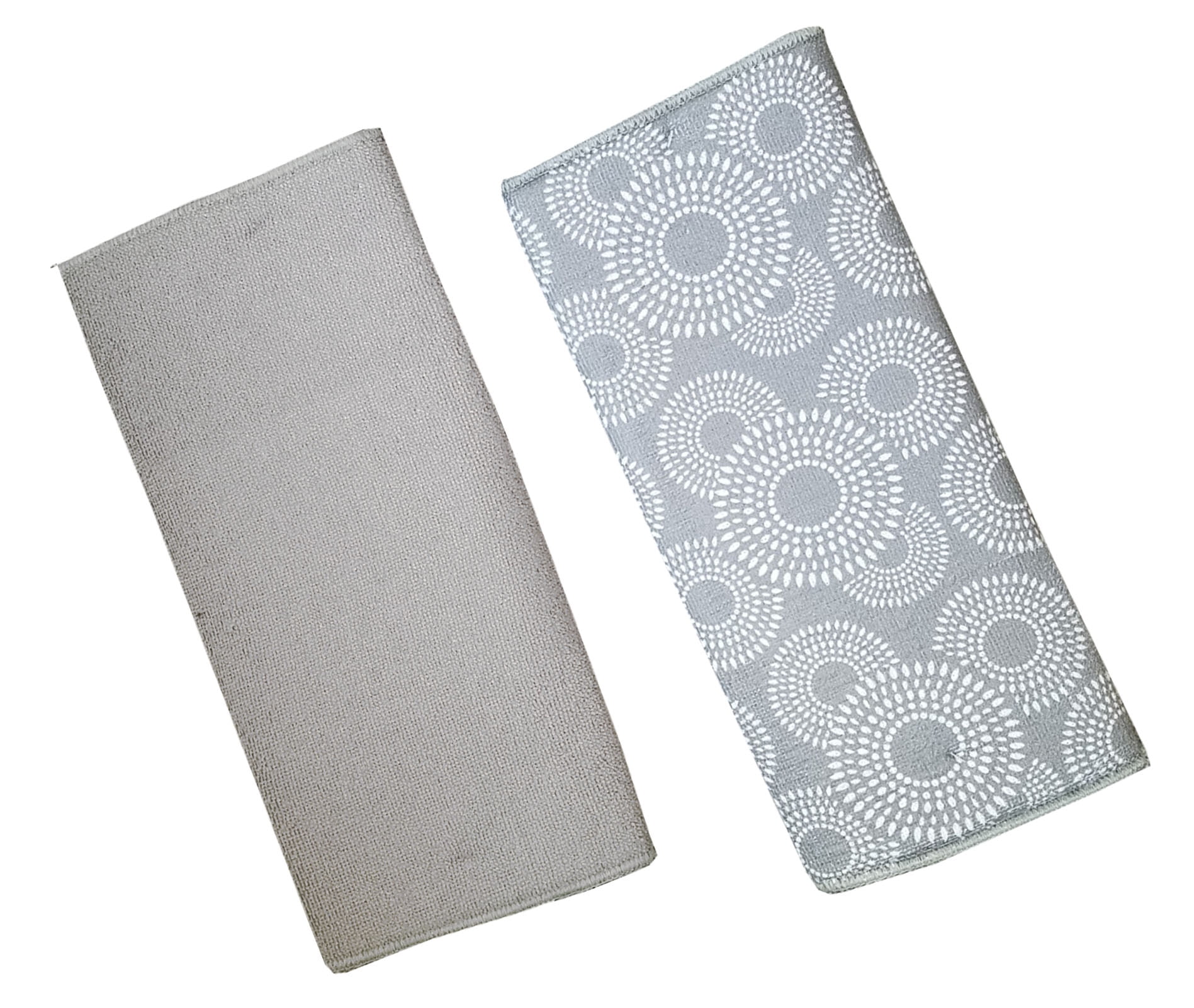 mDesign Reversible Absorbent Microfiber Drying Mat Wheat/Ivory X-Large 2 Pack 