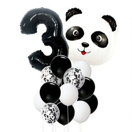 3rd Birthday Party Decorations, Boy Girl Birthday Balloons, Panda Balloon (Number 3)