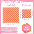 thumbnail image 2 of 100 servilletas de papel a cuadros, color rosa y naranja, servilletas de papel rosa claro, servilletas desechables para cumpleaños, boda, cóctel, 2 of 4