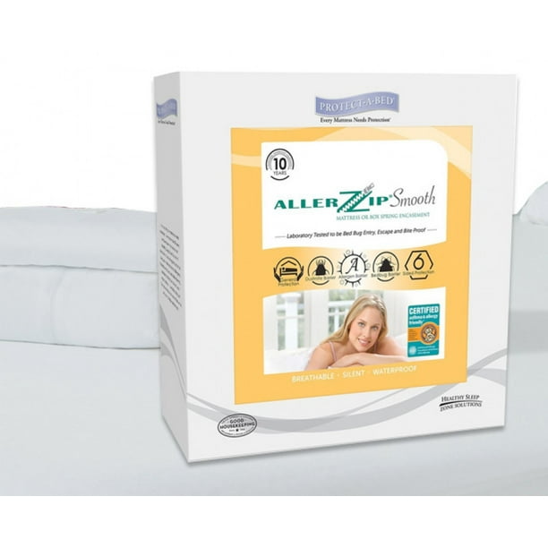 AllerZip Smooth Mattress & Encasement Protector King, 7"12" depth