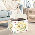 thumbnail image 4 of IAUYY 42*32*30cm Storage Bin with Lid Storage Boxes with Handles,300D Oxford Fabric+Hollow Board Applicable to Clothes Storage Office Storage,A Shining Snowflakes, 4 of 6