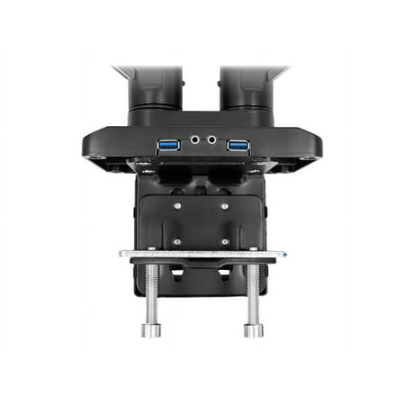 Mount-It! - Dual Monitor Desk Mount with USB and Multimedia Ports - Black