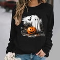 thumbnail image 2 of Enjoytime Halloween Sweatshirts for Women Funny Printed Crew Neck Long Sleeve Tops Fall Fashion Casual Spooky Season Sweatshirt, 2 of 6