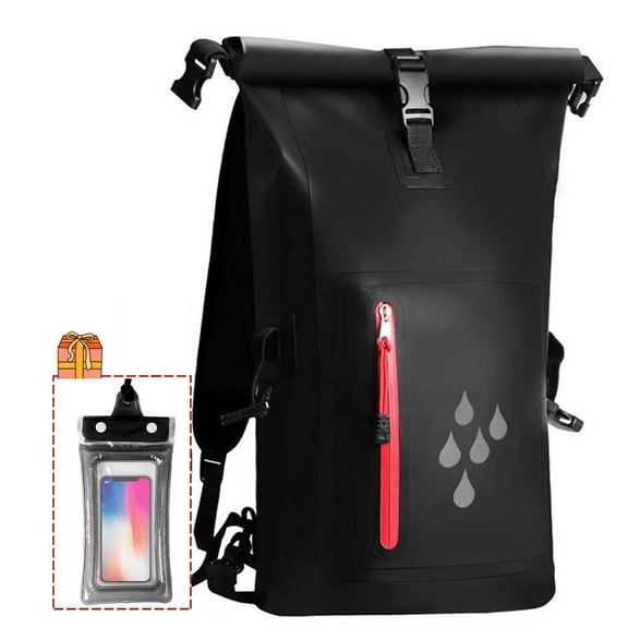 thovorrnl 25L Waterproof Dry Bag Backpack, Heavy Duty Roll Top Floating Dry Bags with Waterproof Phone Pouch for Kayaking Hiking Beach Boating, Black