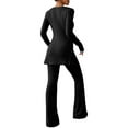 thumbnail image 4 of LilyLLL Womens Ribbed Knit Tracksuit Set Long Sleeve Tops Jogger Pants Loungewear, 4 of 4