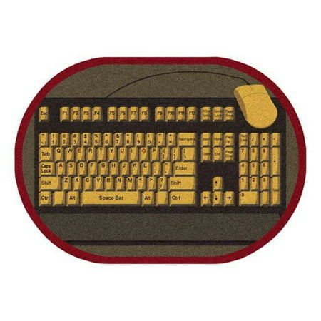 

Keyboard Connection Brown 7 ft.8 in. x 10 ft.9 in. Oval WearOn Nylon Machine Tufted- Cut Pile Educational Rug