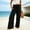 Black, variant on Wide Leg Linen Pants for Women Tie Front Elastic Waist Pants Solid Color Casual Comfy Trouser Lightweight Summer Boho Pant