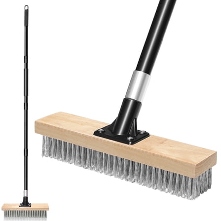 TidyBliss Stainless Steel Wire Scrub Brush with Long Handle