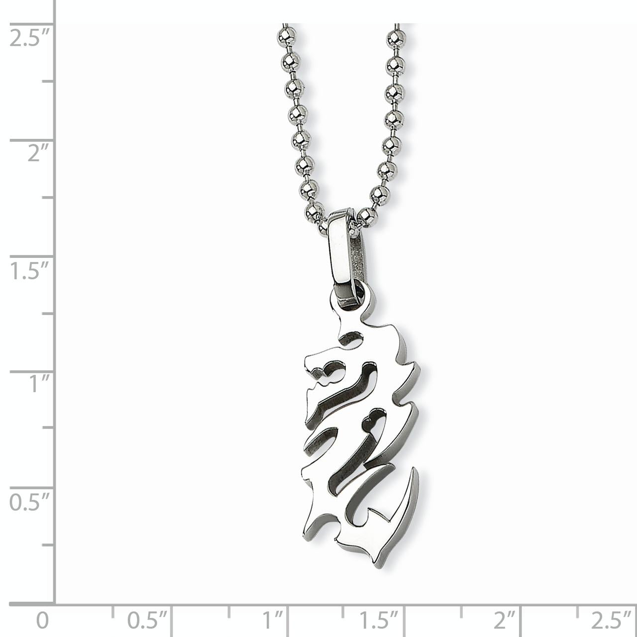 Stainless Steel Polished Fancy Lobster Closure Dragon Necklace 22 Inch