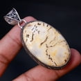 thumbnail image 2 of Moss Agate Oval Gemstone Pendant Handmade Antique Vintage Jewelry 2.70" VP 2682, 2 of 2