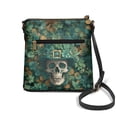 thumbnail image 2 of Kuiaobaty Shamrock Skull Print Crossbody Bag for Women, Large Capacity Leather Satchel Purse with Adjustable Strap, St Patrick's Day Shoulder Handbag Crossbody for Travel, Green, 2 of 7