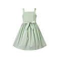 thumbnail image 3 of Girl Dress Green Striped Button Pockets Everyday Sundress 5 Years, 3 of 7