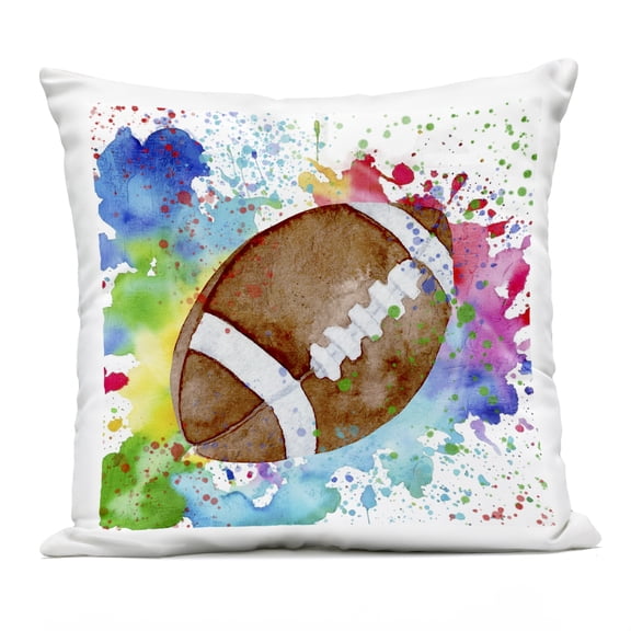 Stupell Industries Modern Splash Football Design by Kim Allen Outdoor Printed Pillow