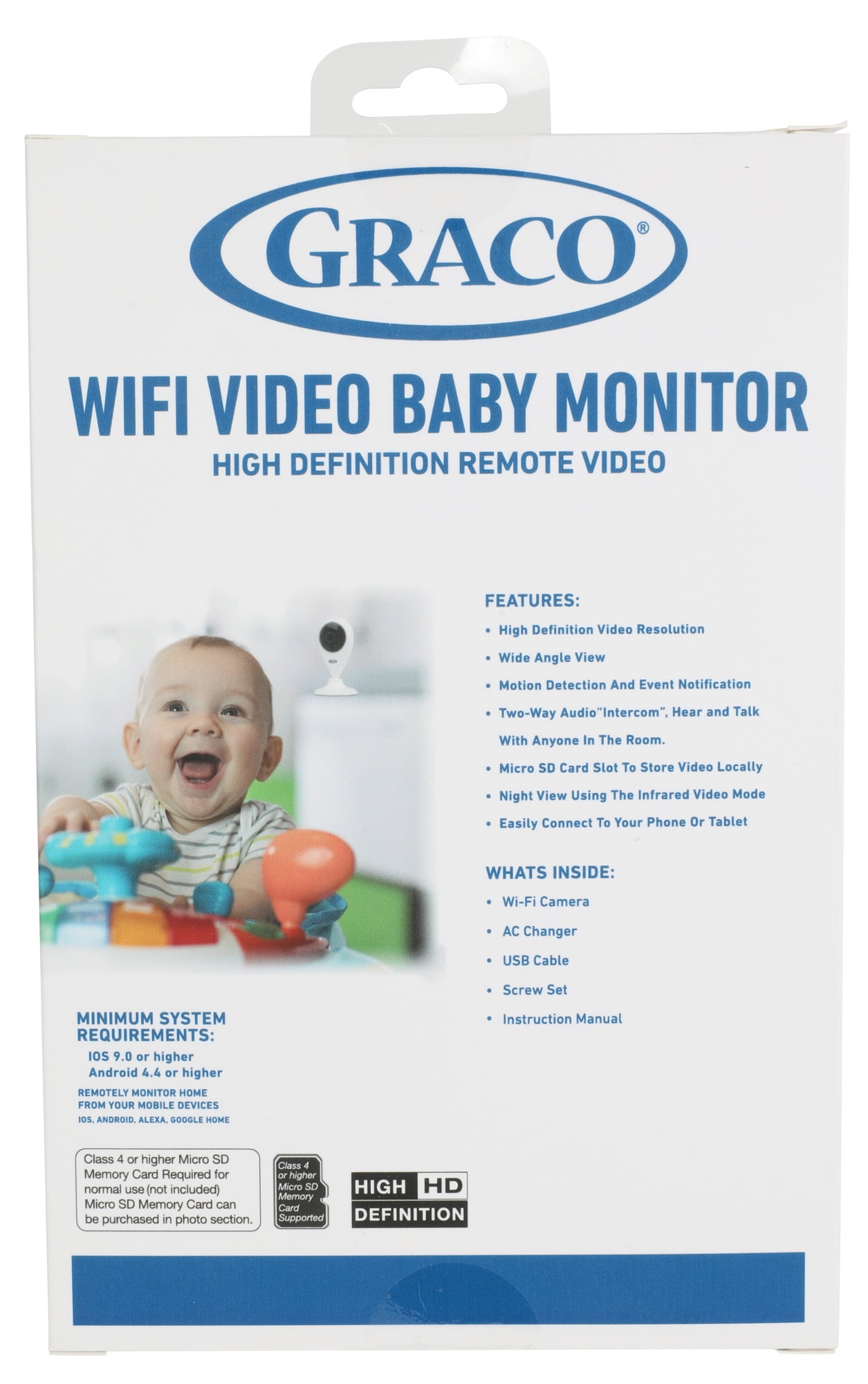 Graco WiFi Baby Monitor W/Night Vision, Motion Detection and 2Way audio
