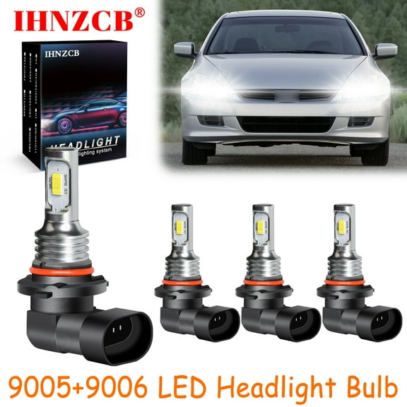 IHNZCB for Honda Accord 1997-2007 White LED Headlights Bulb High/Low Beam,9005 9006,YHB,Y08
