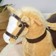 thumbnail image 3 of Qaba Ride on Horse, Plush Walking Horse Toy, Kids Riding Chair with Wheels for Kids 3-8 Years, Light Brown, 3 of 9