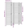 thumbnail image 2 of vidaXL Room Divider 4 Panels White Solid Wood Paulownia, 2 of 5