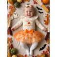thumbnail image 6 of RUINIXCW Baby Girl First Halloween Outfit Fashion Long Sleeve Pumpkin Embroidery Tops with Tulle Skirt, Headband 3Pcs Fall Set, 6 of 9