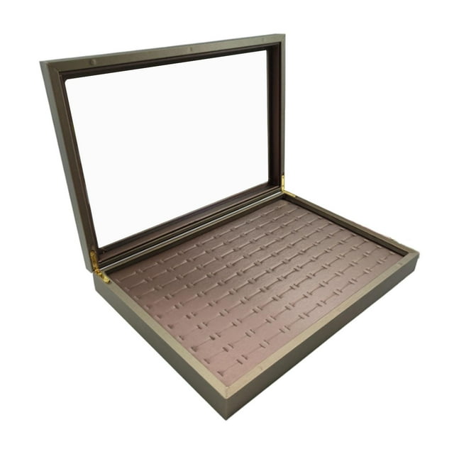 Bandeja Organizadora de Anillos Strade Fareast Limited Tapa Acrílico Marrón Caqui