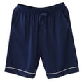 thumbnail image 2 of L-4X Plus Size Pajama Shorts for Men with Pockets Big & Tall Casual Solid Drawstring Elastic Waist Wide Leg Loungewear Bermuda Short, 2 of 3