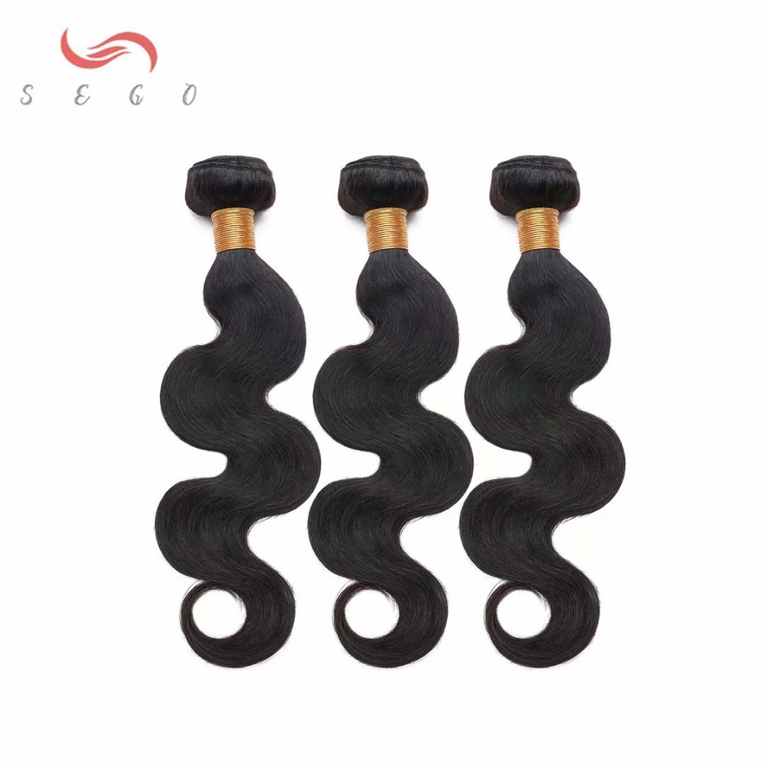 SEGO Brazilian Deep Wave Curly Human Hair Bundles Straight Loose Wave 100% Unprocessed Virgin Hair Kinky Curly Hair Extensions Natural Black