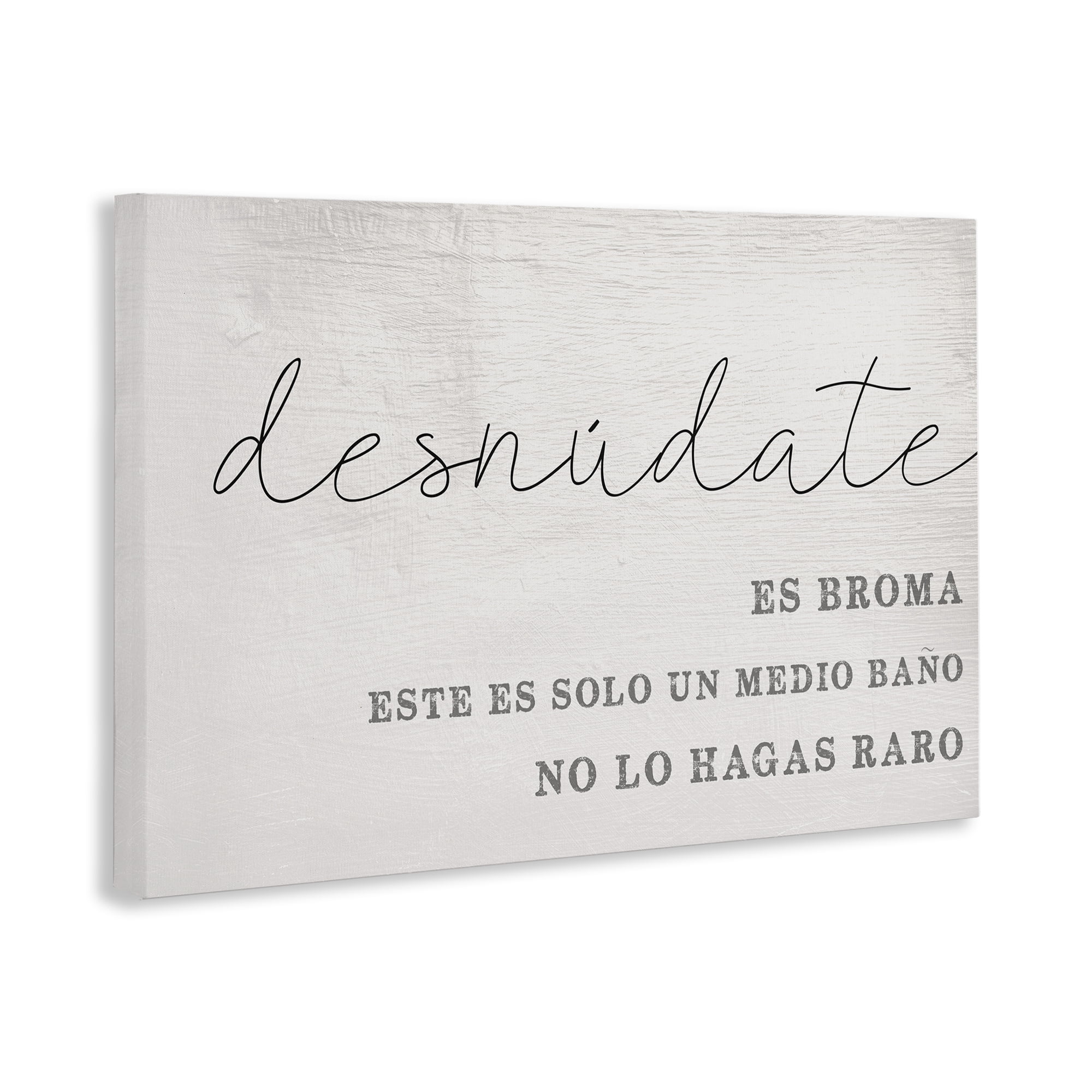 Stupell Industries Solo un Medio Baño Bath & Laundry Painting Wrapped Canvas Art Print Wall Art, 30 x 20