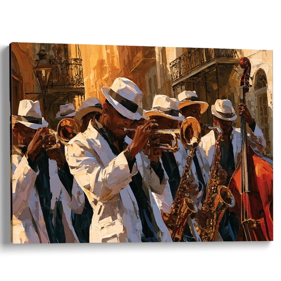 Wallume Store New Orleans Jazz Band Music Canvas Wall Art Living Room Decor 12x8 Inch