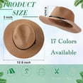 thumbnail image 3 of Sun Hats for Women Summer Wide Brim UV UPF 50+ Panama Fedora Foldable Packable Straw Beach Hat, 3 of 5