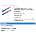 thumbnail image 2 of Rear Shock Absorber Set 2 Piece - Compatible with 1970 - 1974 Dodge Challenger 1971 1972 1973, 2 of 2