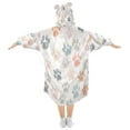 thumbnail image 2 of Wearable Blanket with Sleeves and Pocket Oversized Hooded Sweatshirt 3-14 YR Watercolor Dog Paw Prints S, 2 of 7
