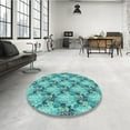 thumbnail image 4 of Ahgly Company Machine Washable Indoor Rectangle Transitional Turquoise Green Area Rugs, 6' x 9', 4 of 7