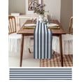 thumbnail image 3 of nqOlkjepod Haze Blue Stripe Table Runner 72 Inches Long Farmhouse Dress Scarves, Farmhouse Blue Gray Striped Dining Tablerunner for Coffee Table/Kitchen Island/Party Décor, 13" x 72", 3 of 8