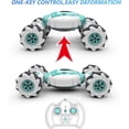thumbnail image 2 of Coche de acrobacias, coche de control remoto 4WD de 2,4 GHz, coche con sensor de gestos de reloj, coche todoterreno deformable con giros de 360° (verde), 2 of 5