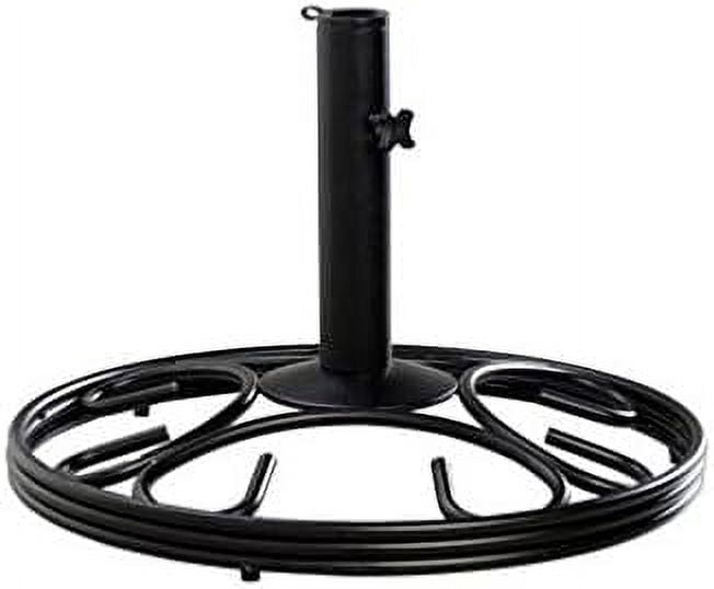 Living Accents Black Round Cast Iron Umbrella Base