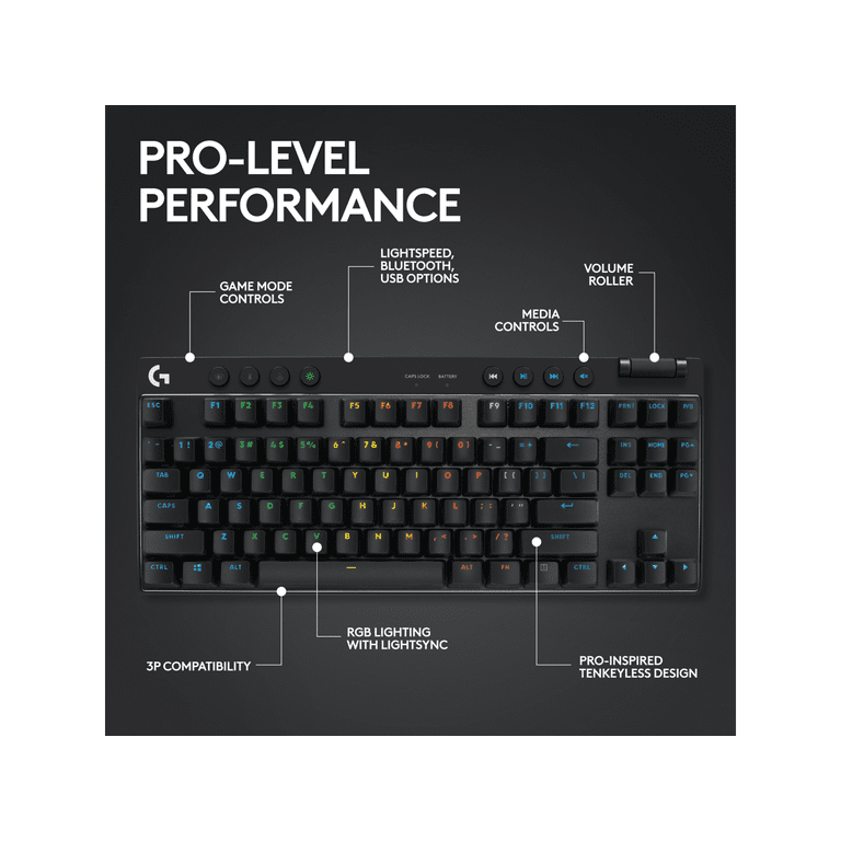 Logitech G PRO X TKL Gaming Keyboard - Wireless Connectivity Logitech G PRO X TKL Gaming Keyboard - Wireless Connectivity
