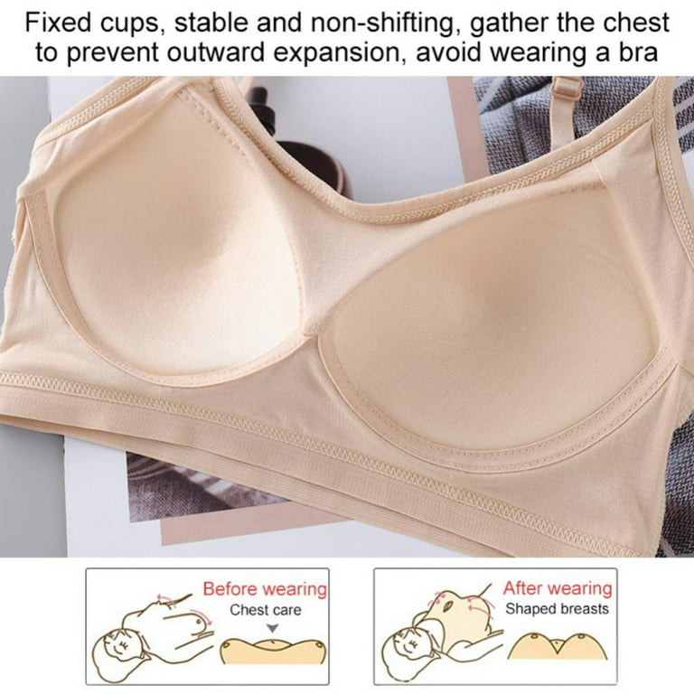 TIMIFIS White Girls Padded Training Bra Pack – Crop Cami Training Bras for  Girls Seamless Bra Design with Removable Padding Valentine'S Day/Mother'S