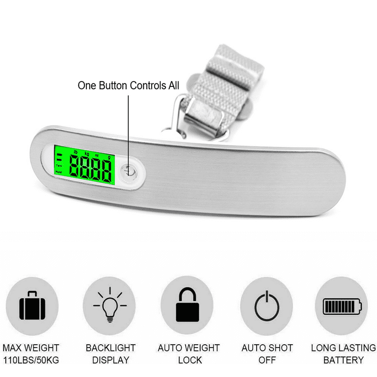 Digital Luggage Scale, Hanging Baggage Scale with Backlit LCD