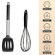 thumbnail image 3 of Juego de utensilios de cocina de 2, utensilio de cocina de silicona resistente al calor con mango de acero inoxidable, 3 of 5