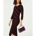 thumbnail image 6 of bar III Womens Stripe Asymmetrical Sweater Dress, Purple, X-Small, 6 of 7