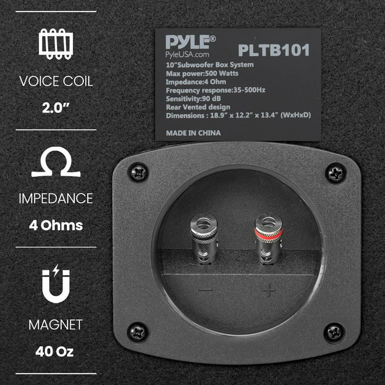 Pyle10-Inch Carpeted Subwoofer Tube Speaker 500-Watt High Power