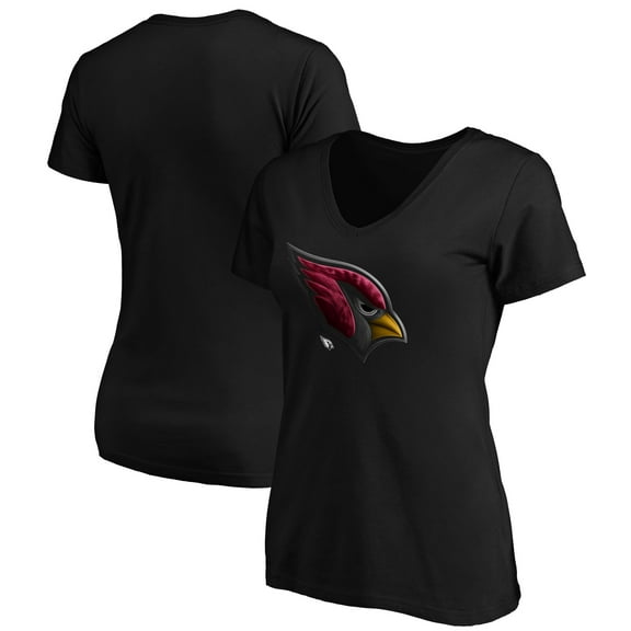 Women's Black Arizona Cardinals Midnight Mascot Logo V-Neck T-Shirt