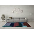 thumbnail image 3 of Ahgly Company Indoor Rectangle Abstract Light Blue Modern Area Rugs, 5' x 8', 3 of 4