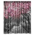 thumbnail image 1 of ABPHQTO Pink Blossoms Central Park Black White Landscape New York City Cortina de ducha de poliéster impermeable y ganchos 150x180 cm, 1 of 1